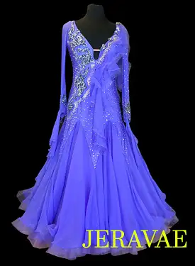 Stunning Violet Ballroom Dress with Detachable Floats and beautiful Swarovski Lace SMO039 sz Small/Medium SOLD