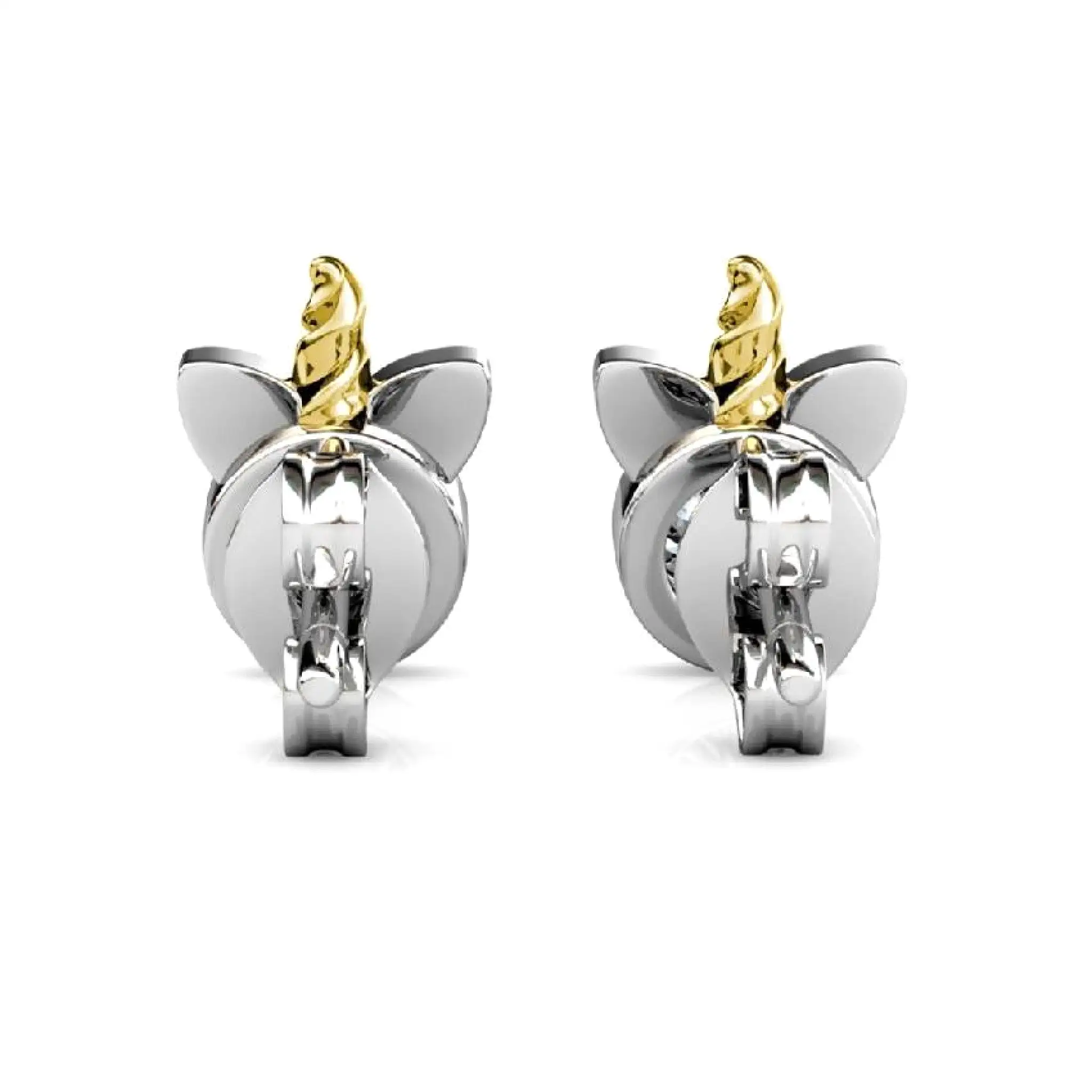 Stylacity Silver Unicorn Swarovski Crystal Stud Earrings