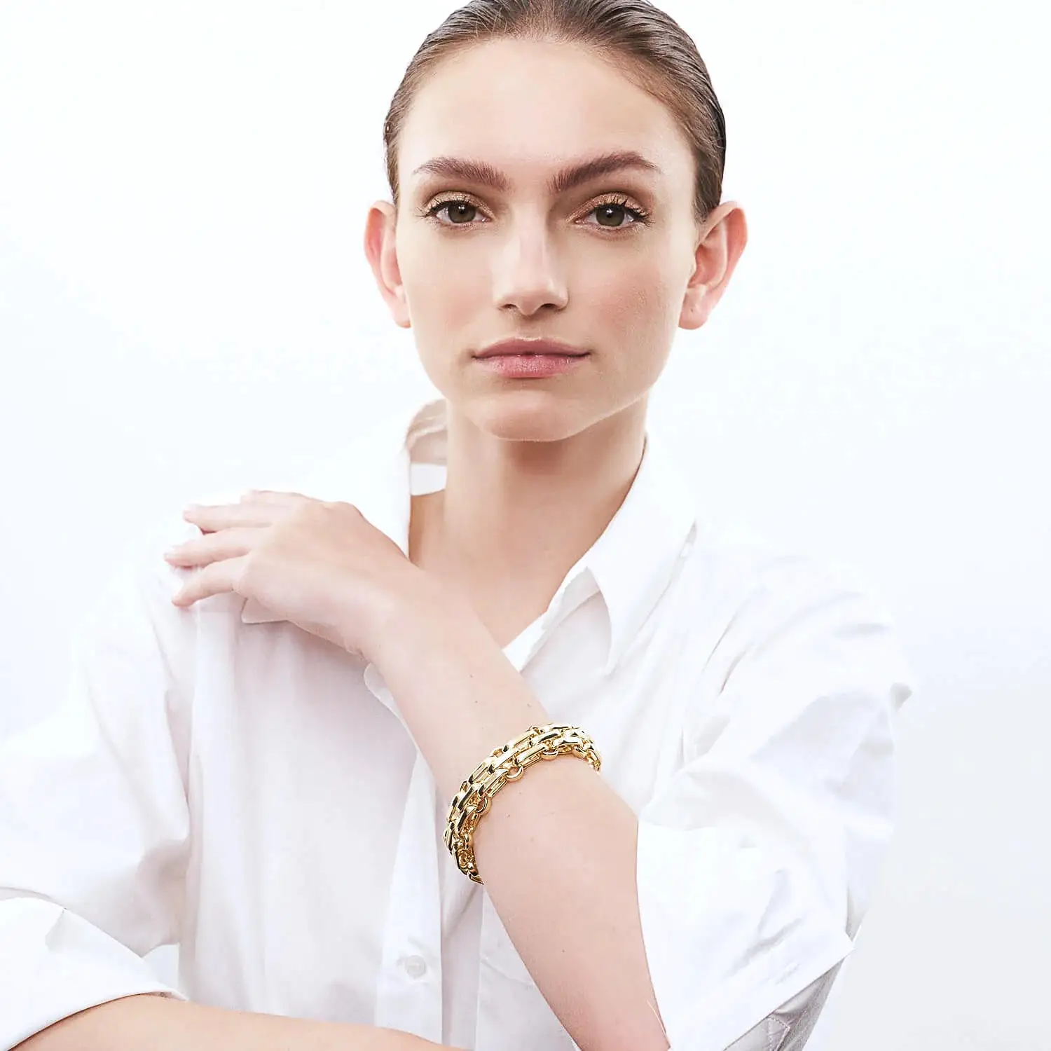 Vanessa Baroni Gold Three Layered Bracelet