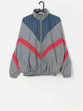 Vintage 90s shell suit jacket with colourful chest pattern – Medium