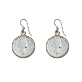 Von Treskow Two Tone Sixpence Coin Earrings