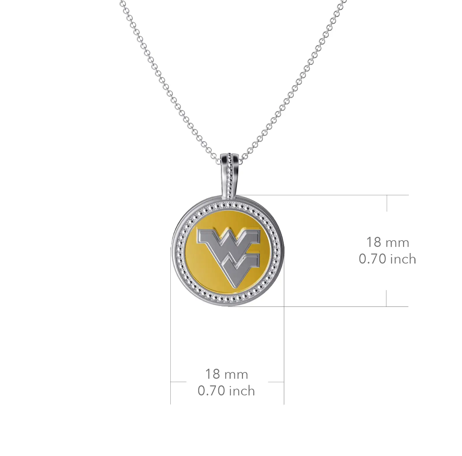 West Virginia University Coin Pendant Necklace - Enamel